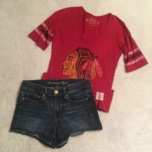 American Eagle stretch jean shorts